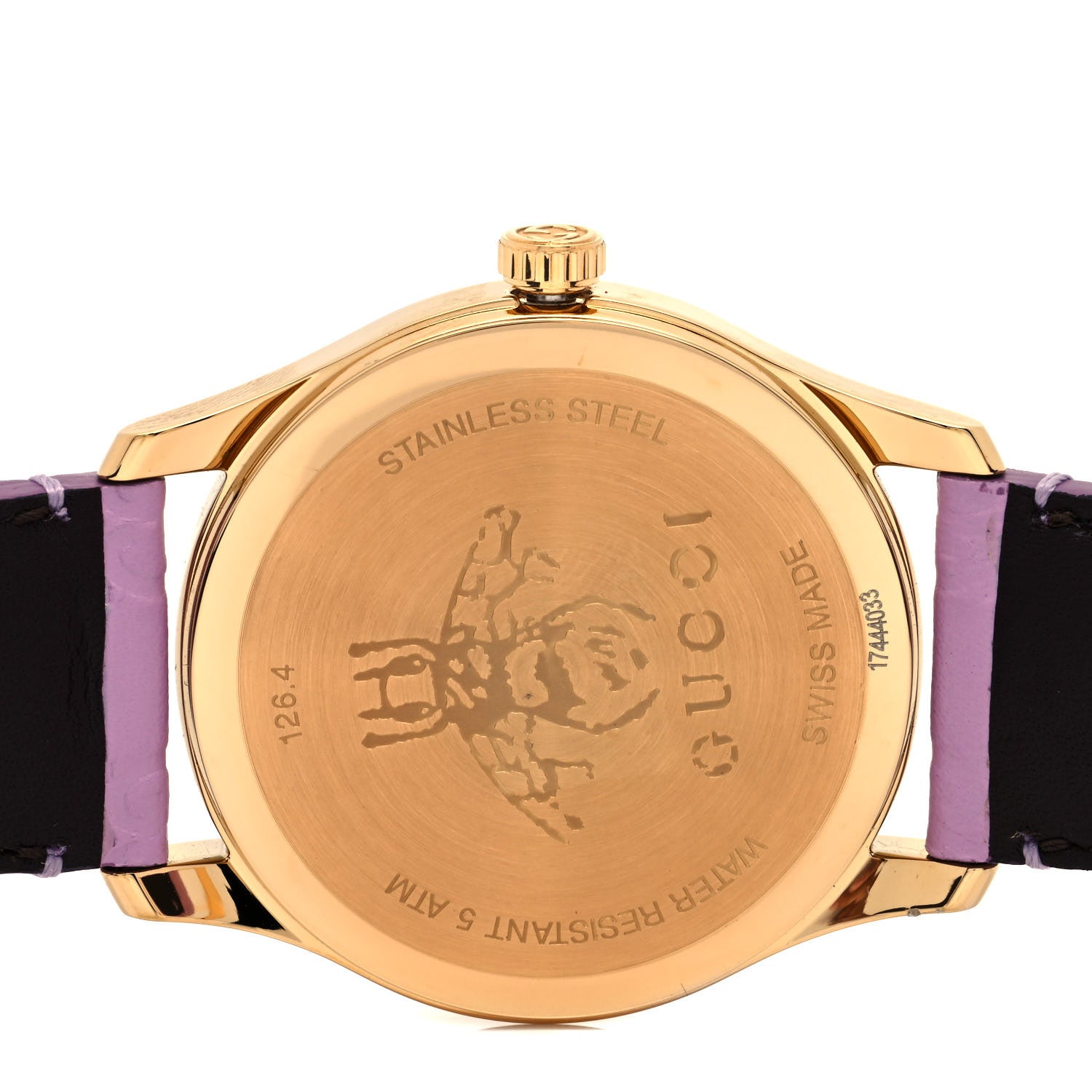 Gucci Stainless Steel Calfskin 38mm G-Timeless Quartz Watch Lilac 4 of 5