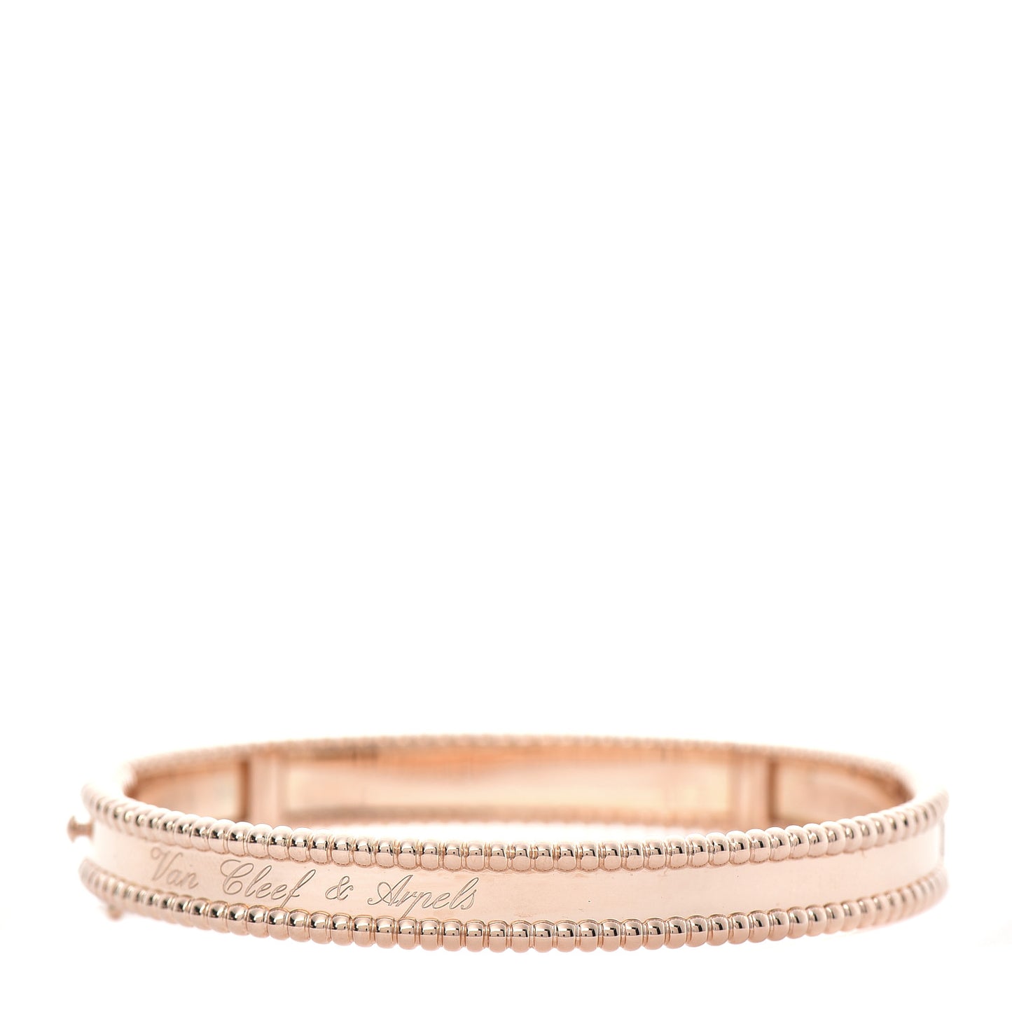 18K Rose Gold Perlee Signature Bangle Bracelet M