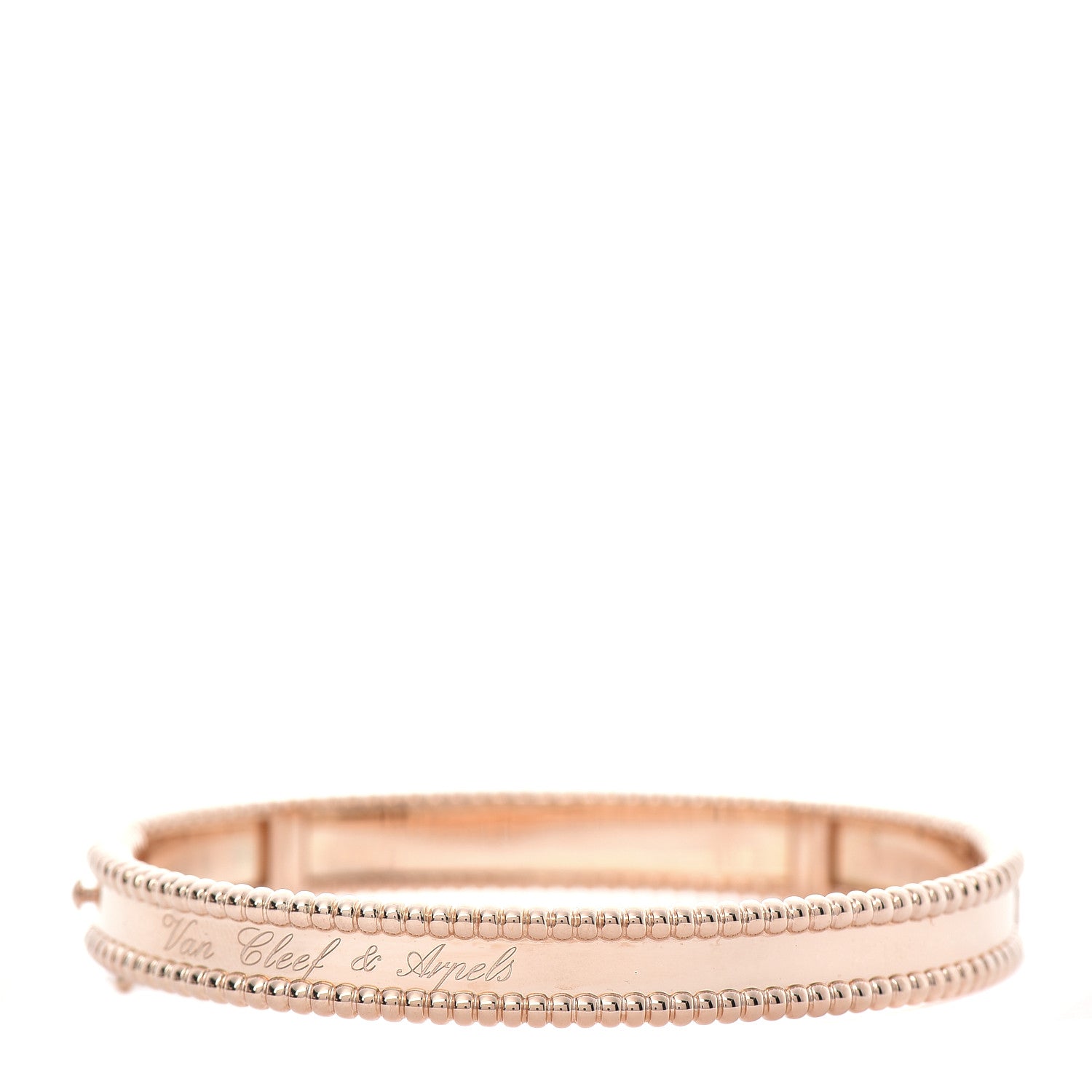 Van Cleef & Arpels 18K Rose Gold Perlee Signature Bangle Bracelet M 3 of 6