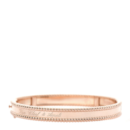 Van Cleef & Arpels 18K Rose Gold Perlee Signature Bangle Bracelet M 3 of 6