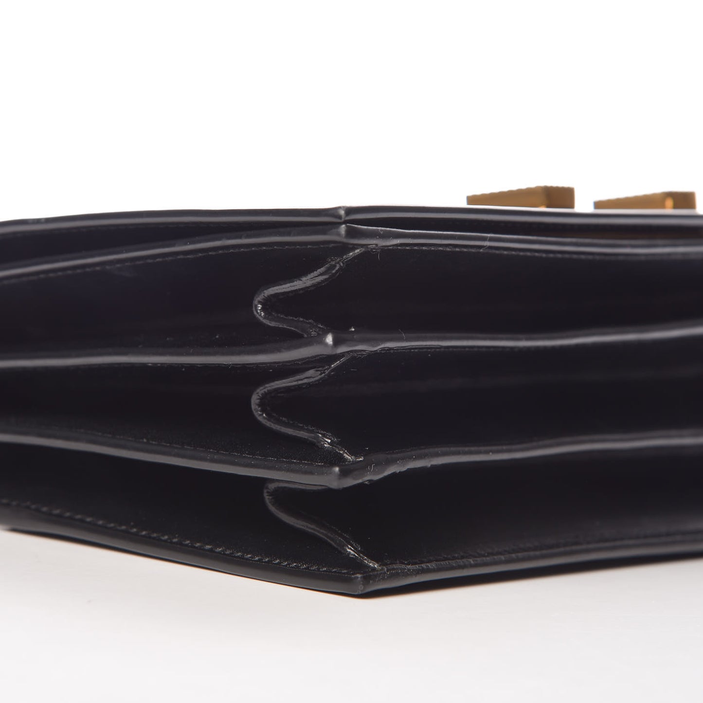 Smooth Calfskin Medium Domino Shoulder Bag Black