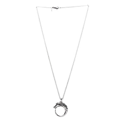 John Hardy Sterling Silver Black Blue Sapphire Naga Round Pendant Necklace 3 of 7