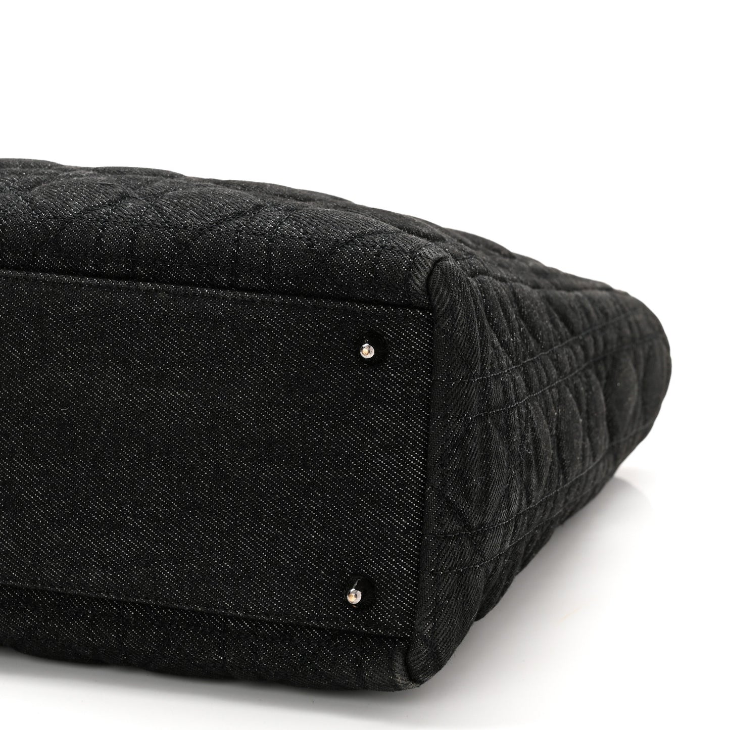 Denim Cannage Large Lady Dior Black