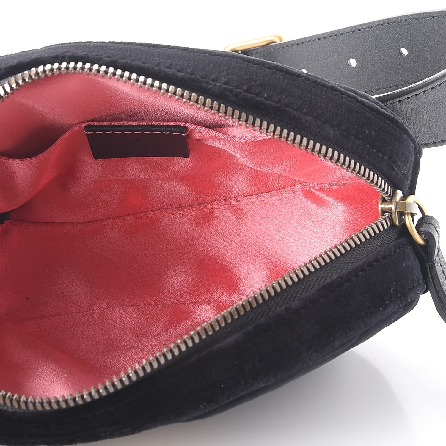 Gucci Velvet Matelasse GG Marmont Belt Bag 85 34 Black 5 of 8