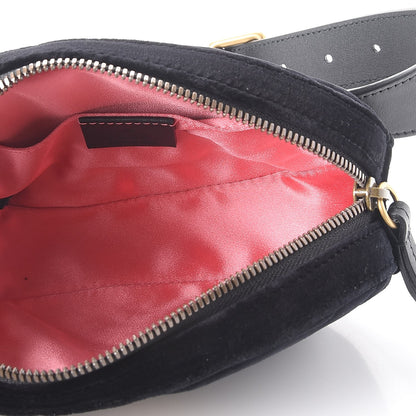 Gucci Velvet Matelasse GG Marmont Belt Bag 85 34 Black 5 of 8