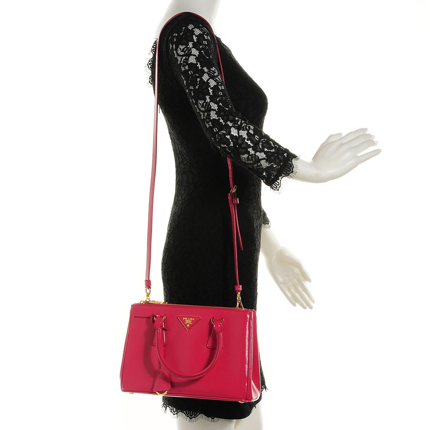 Saffiano Vernice Mini Galleria Double Zip Tote Peonia