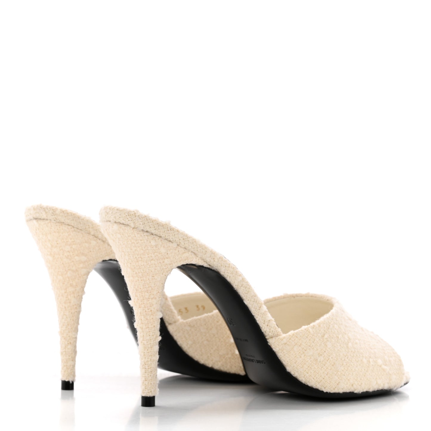 Boucle Tweed La 16 Mule Sandals 39 White