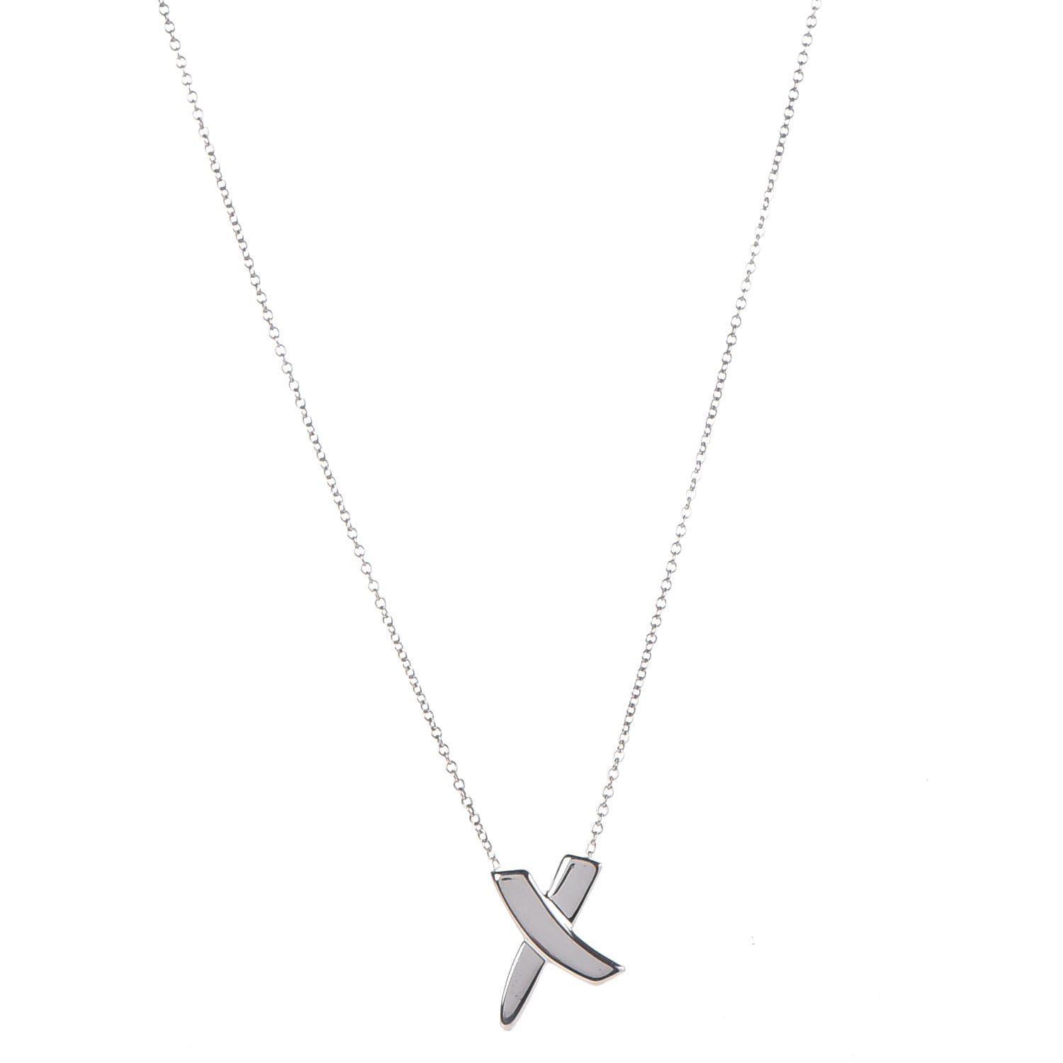 Tiffany Sterling Silver Paloma Picasso Graffiti X Pendant Necklace 1 of 6