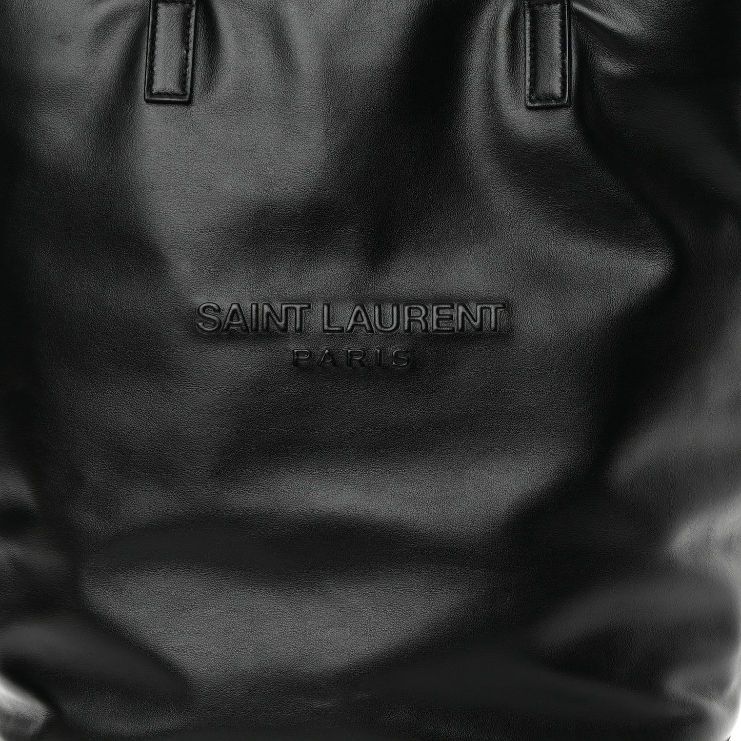 Calfskin Debossed Teddy Shopping Bag Black