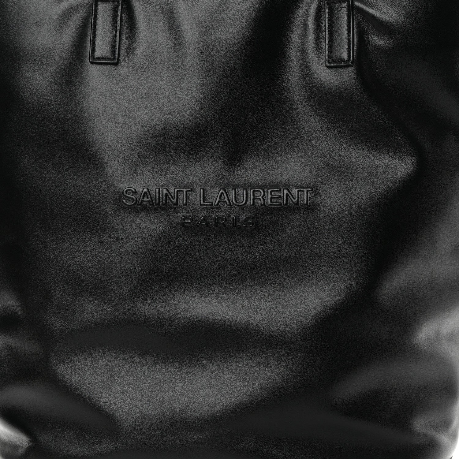 Saint Laurent Calfskin Debossed Teddy Shopping Bag Black 8 of 10