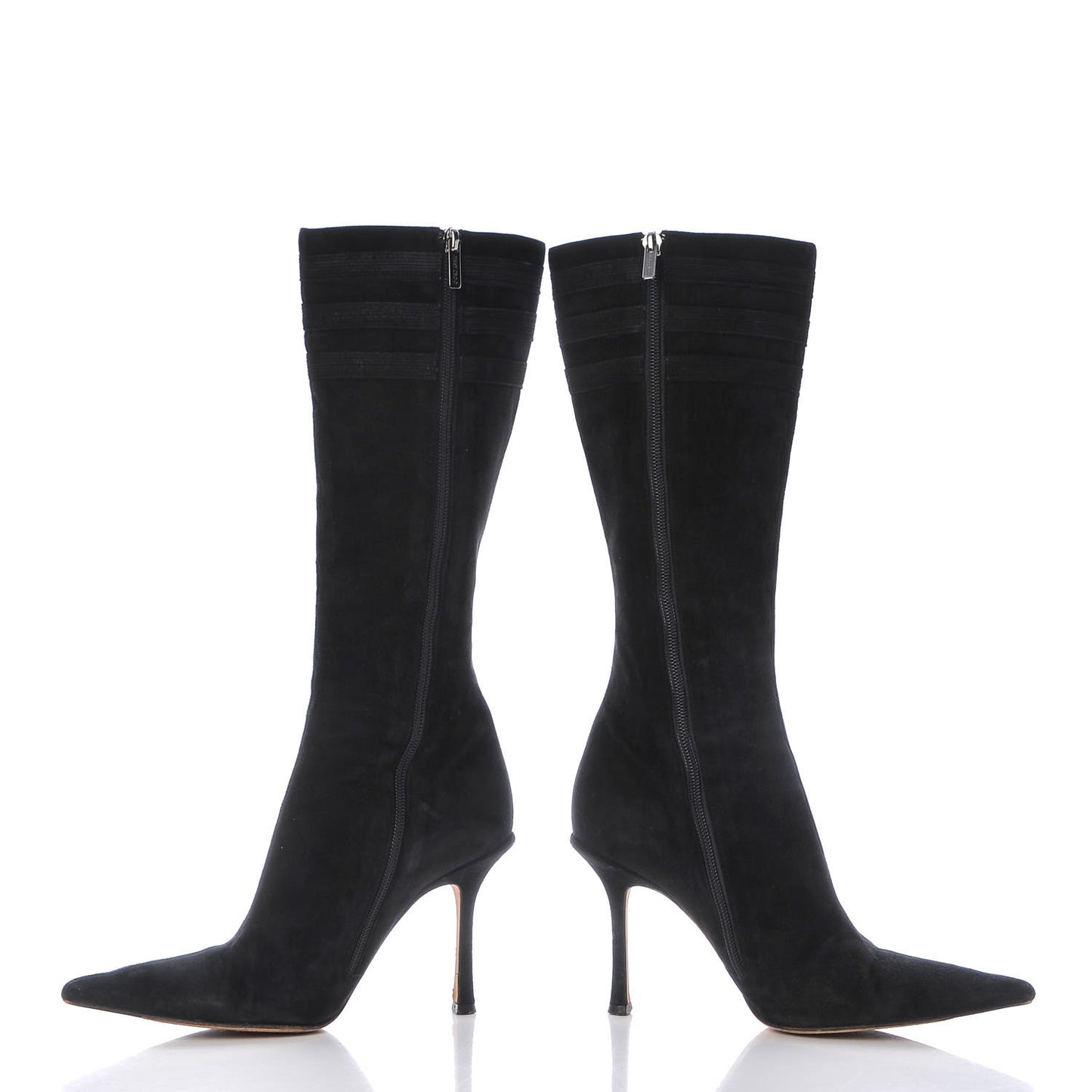 Suede Gloria Fringe Boots 38.5 Black