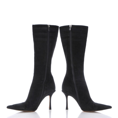 Jimmy Choo Suede Gloria Fringe Boots 38.5 Black 5 of 13