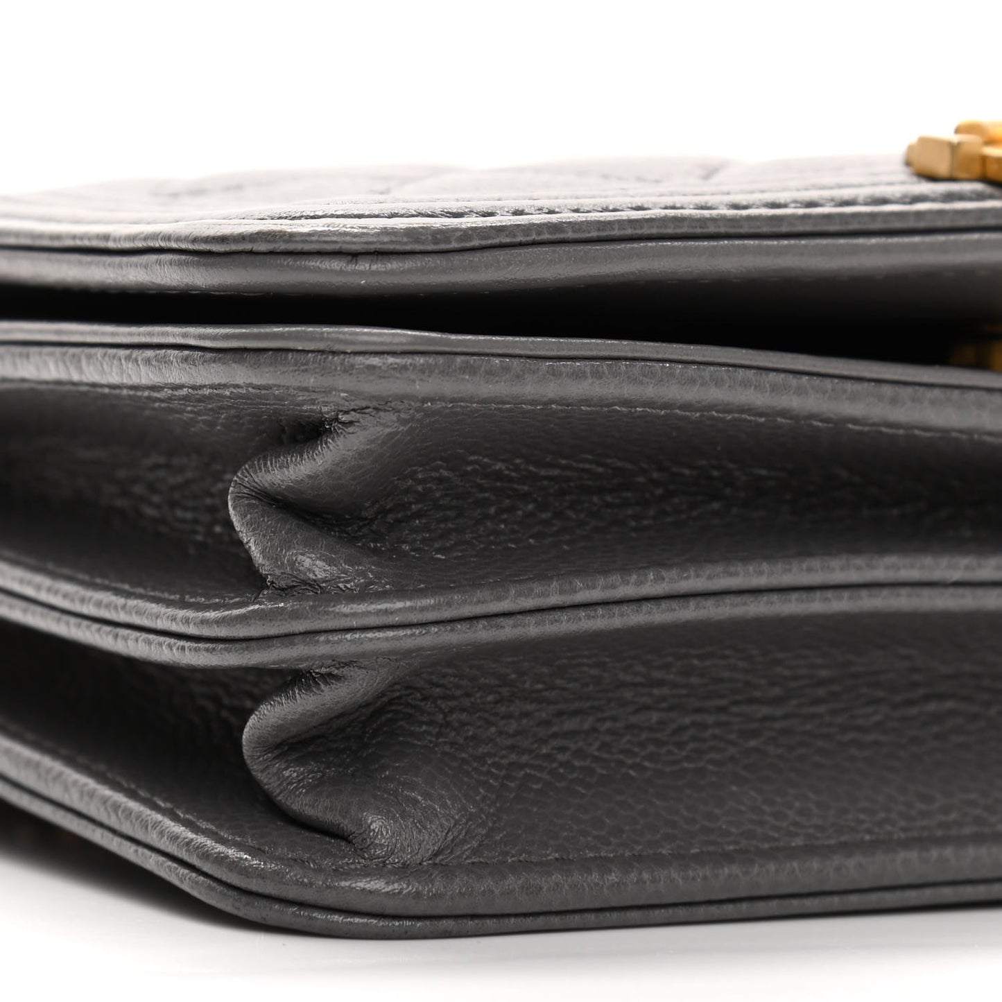 Caviar Quilted Mini Boy Wallet On Chain WOC Dark Gray