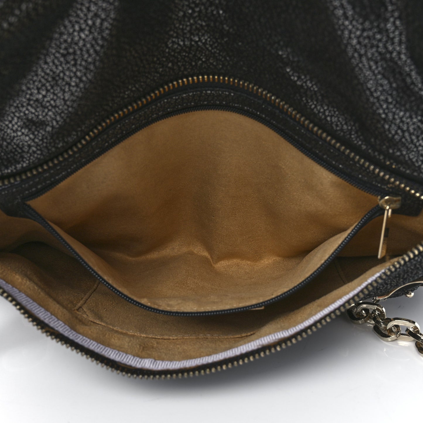 Metallic Calfskin Brix Convertible Clutch Black