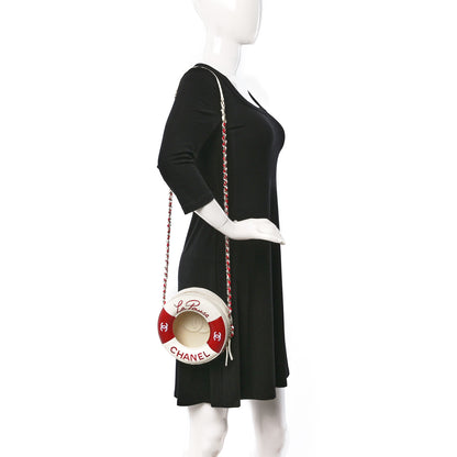 Chanel Lambskin Coco Lifesaver Round Bag Red White 2 of 13