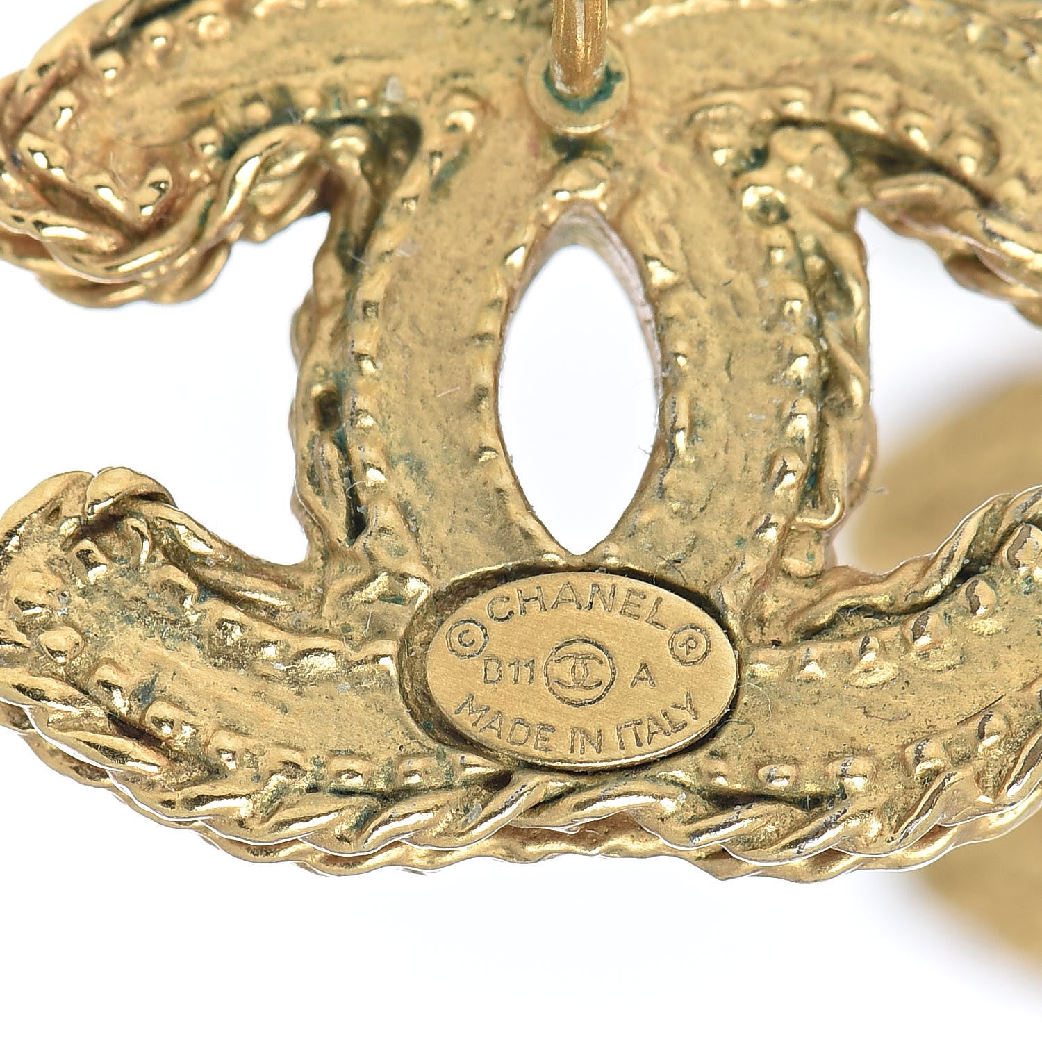 Chanel CC Chain Earrings Matte Gold 4 of 4
