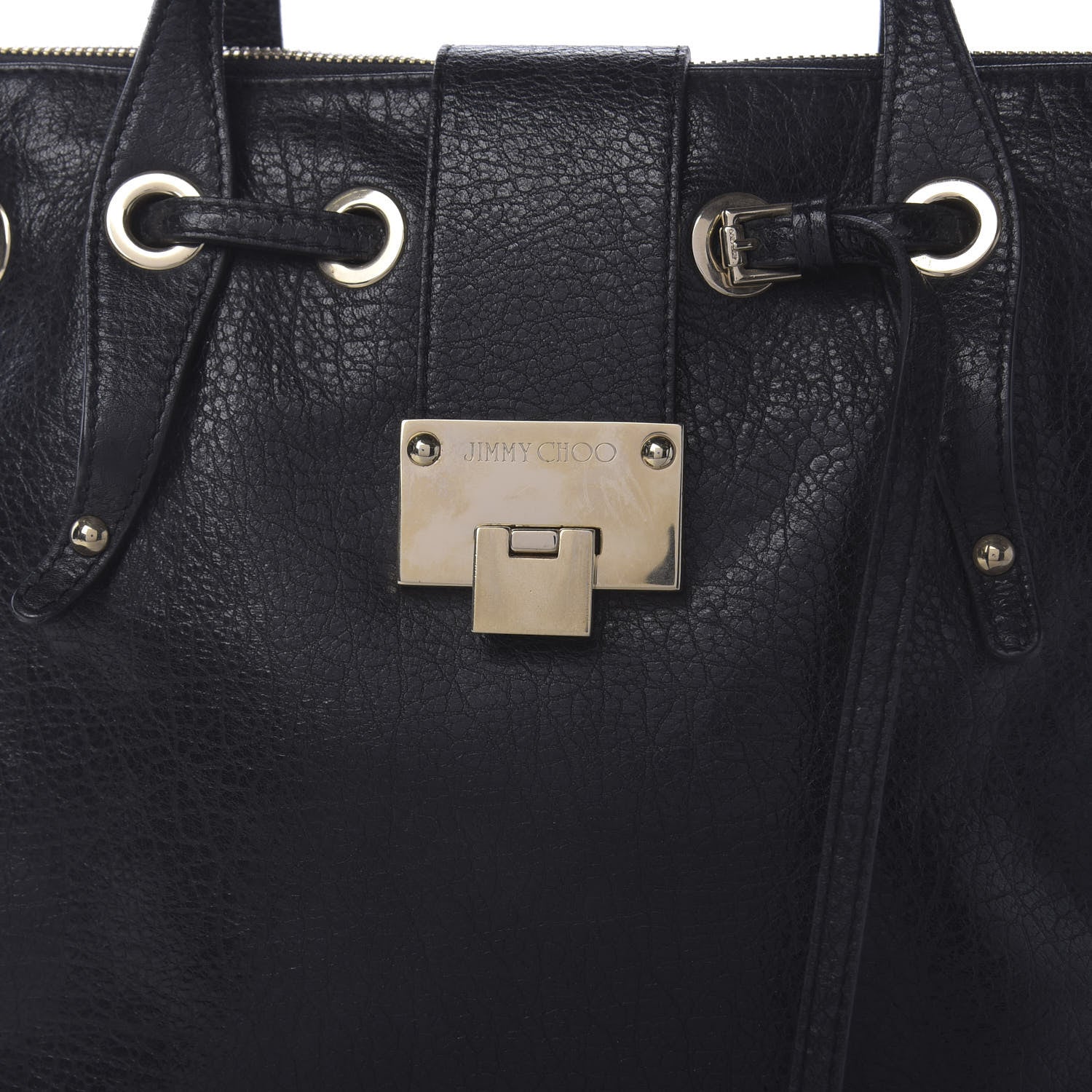 Jimmy Choo Grainy Calfskin Small Rhea Tote Black 8 of 11