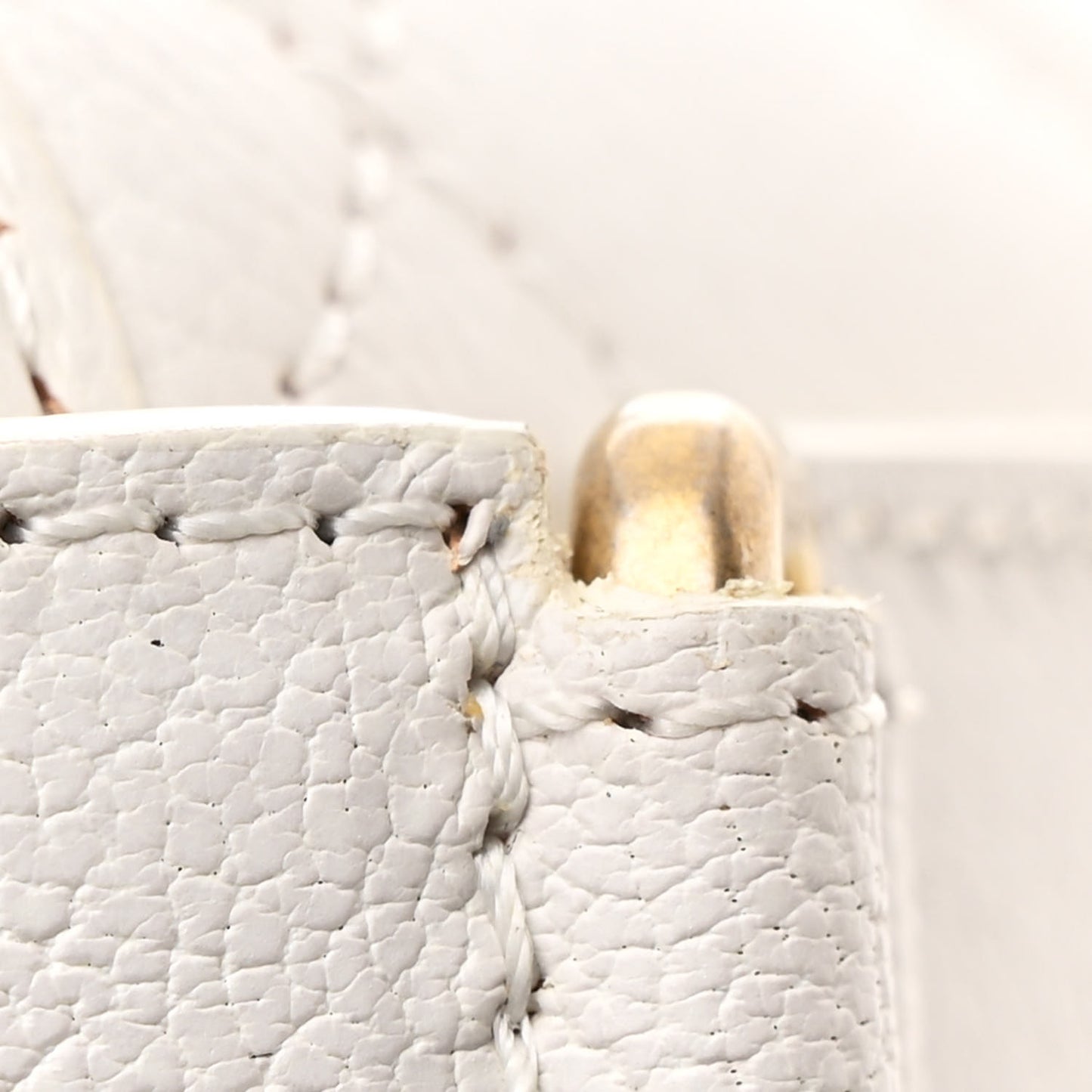 Patent Goatskin Quilted Medium Gabrielle Hobo White