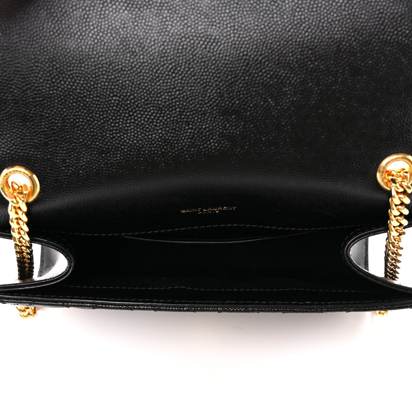 Grain De Poudre Textured Mixed Matelasse Triquilt Small Monogram Satchel Black
