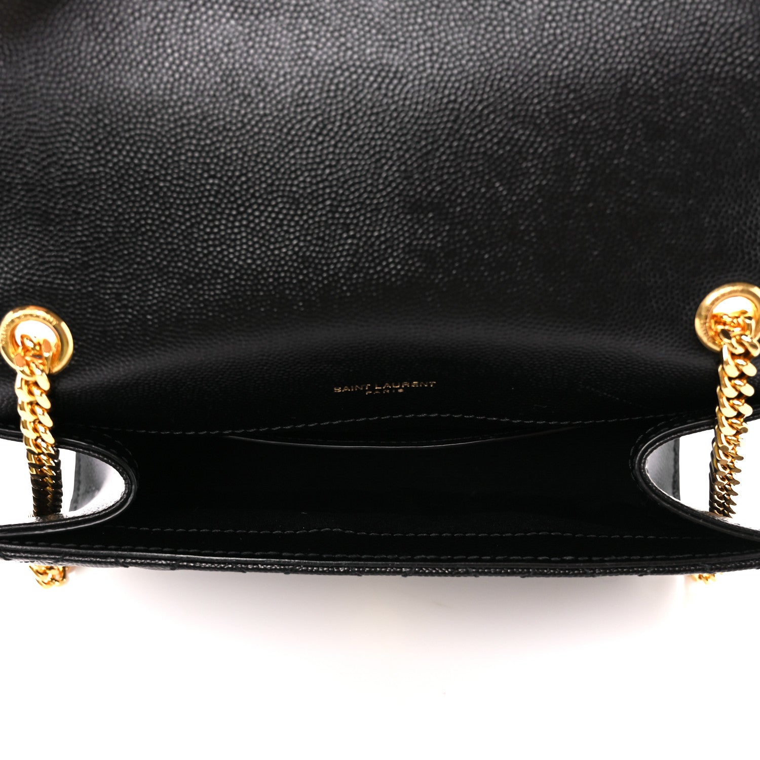Saint Laurent Grain De Poudre Textured Mixed Matelasse Triquilt Small Monogram Satchel Black 5 of 11