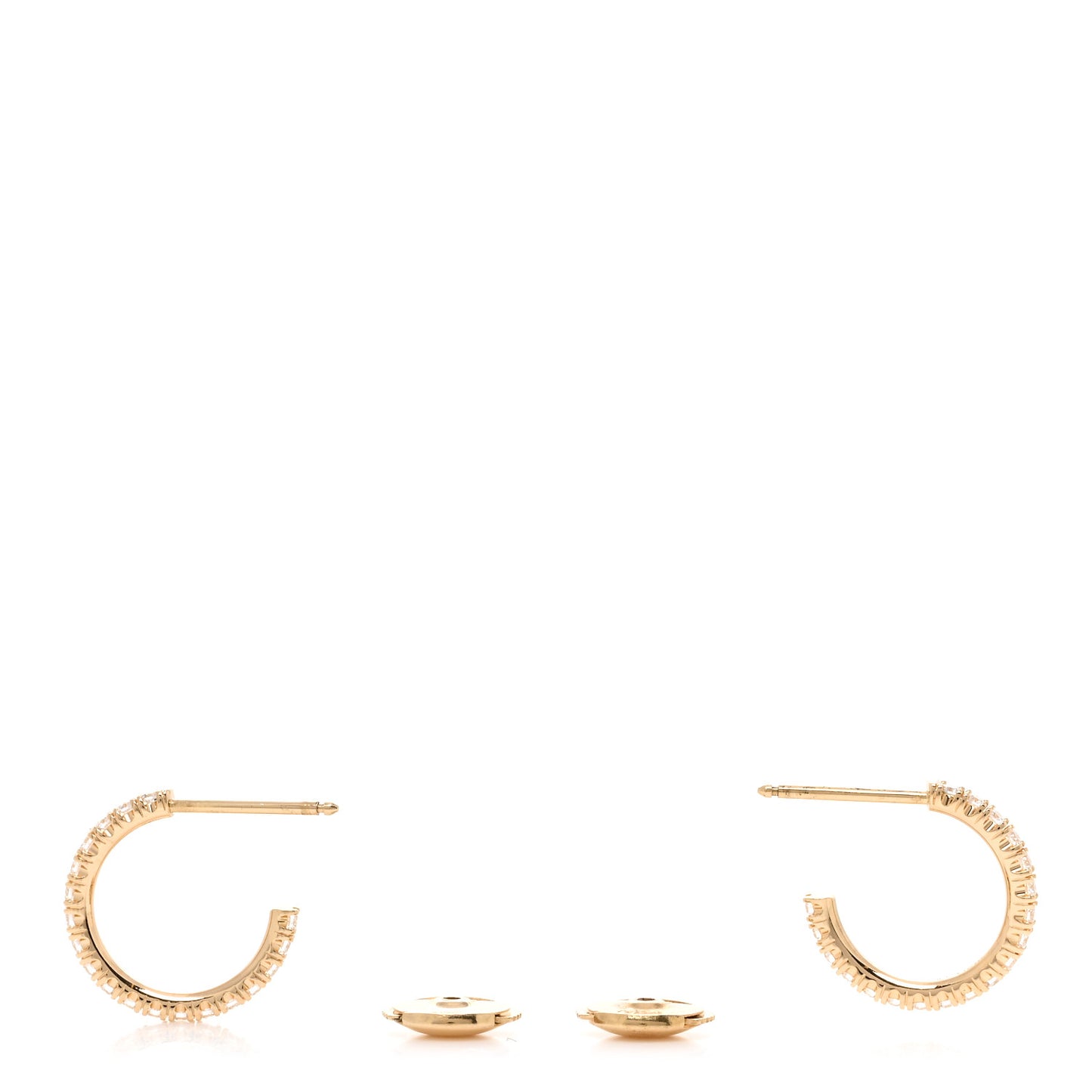 18K Yellow Gold Diamond SM Etincelle De Cartier Hoop Earrings