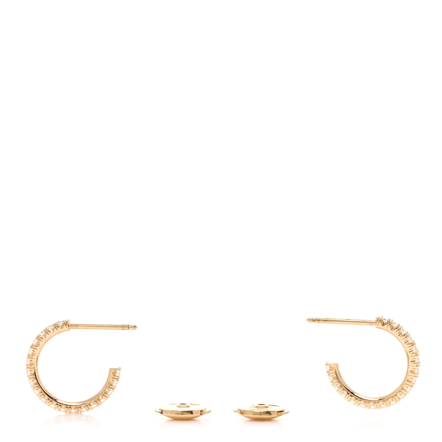 Cartier 18K Yellow Gold Diamond SM Etincelle De Cartier Hoop Earrings 3 of 4
