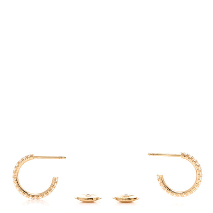 Cartier 18K Yellow Gold Diamond SM Etincelle De Cartier Hoop Earrings 3 of 4