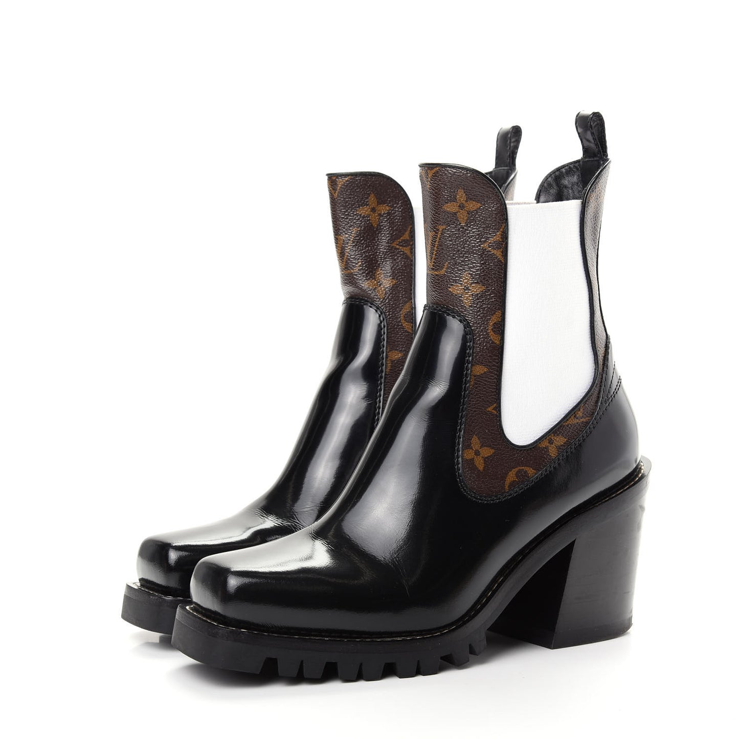 Patent Monogram Limitless Ankle Boots 38.5 Black