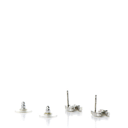 Chanel Crystal Timeless CC Earrings Silver 3 of 6