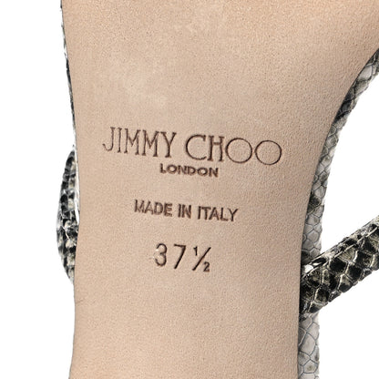 Jimmy Choo Snakeskin Embossed Maelie 70 Mule Pumps 37.5 7 of 9