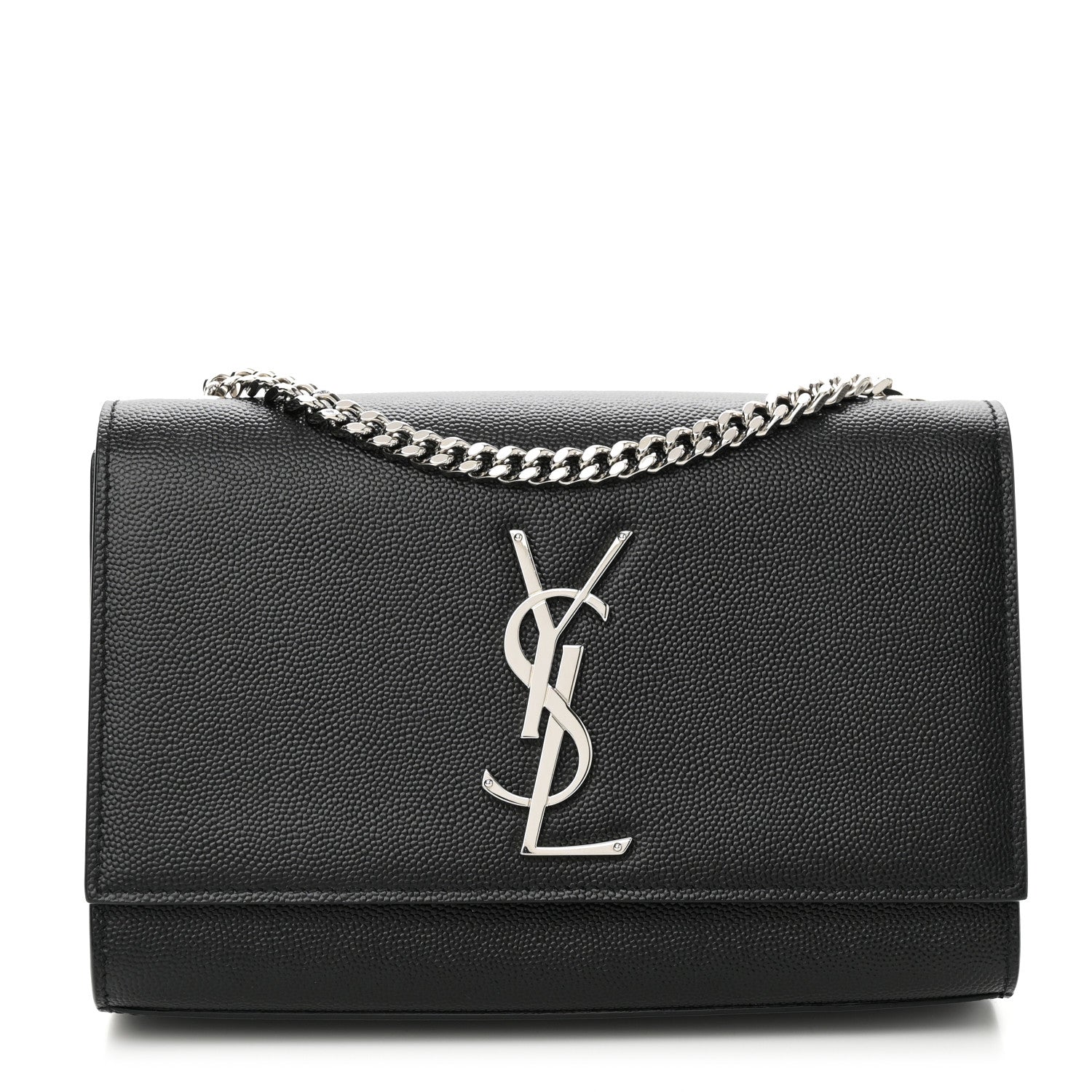 Saint Laurent Grain De Poudre Small Monogram Kate Satchel Black 1 of 10