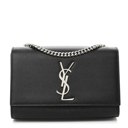 Saint Laurent Grain De Poudre Small Monogram Kate Satchel Black 1 of 10
