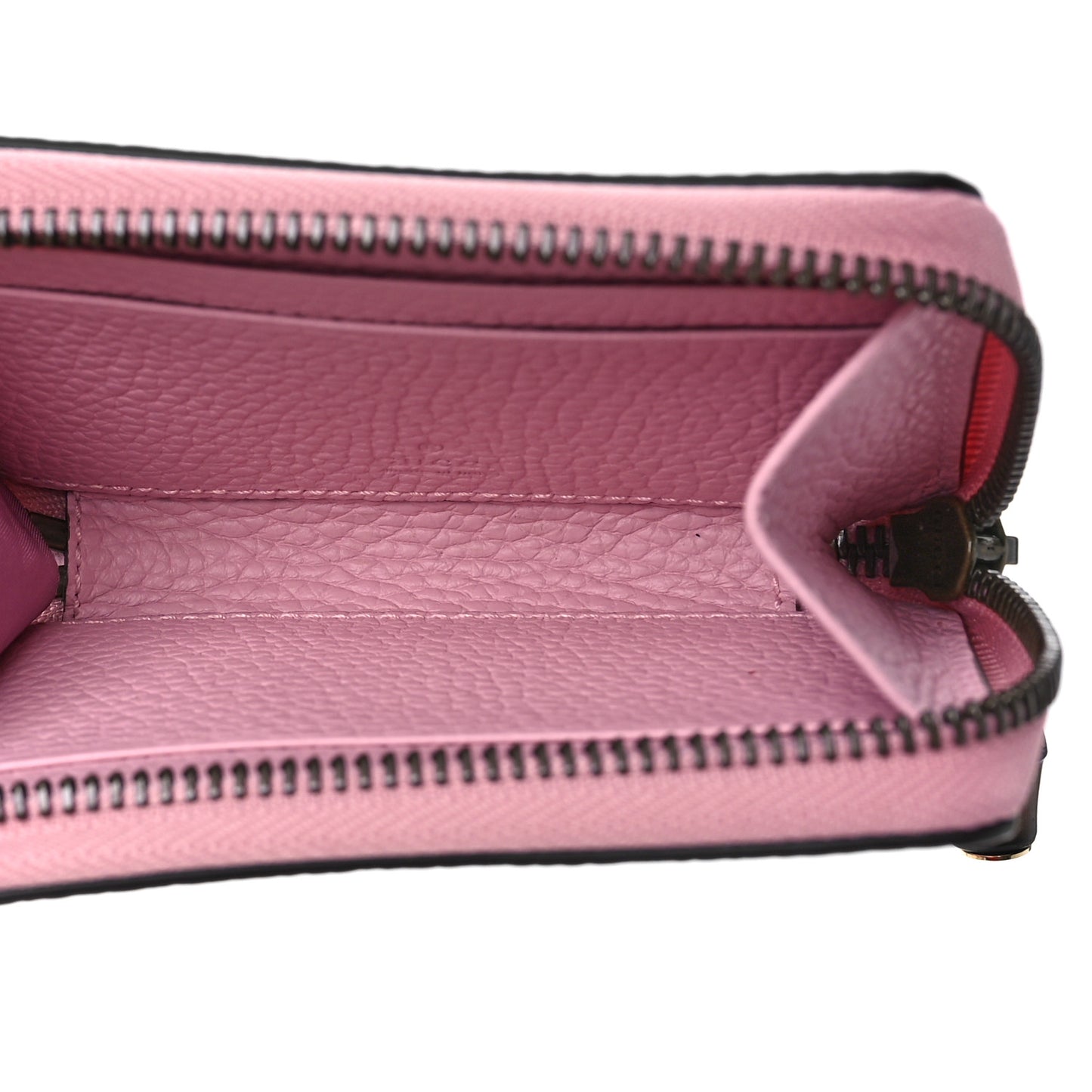 Piuma Calfskin Bamboo Double G Zip Card Case Sugar Pink