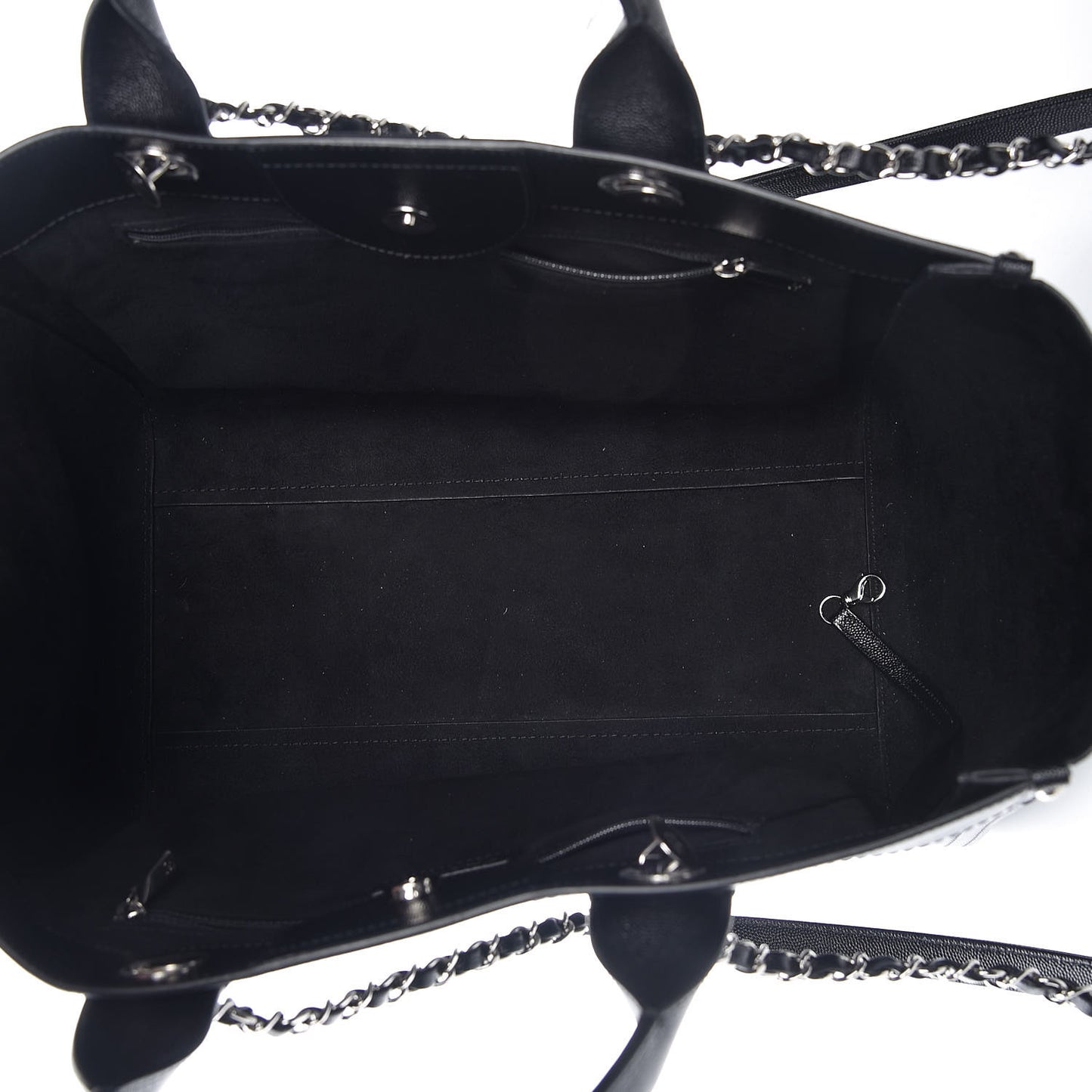 Caviar Medium Studded Deauville Tote Black