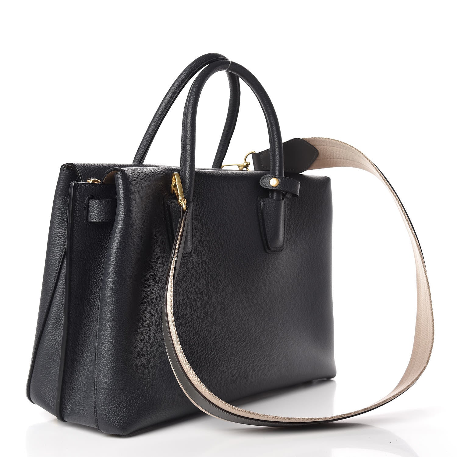 MCM Grained Calfskin Large Milla Tote Phantom Grey 3 of 16
