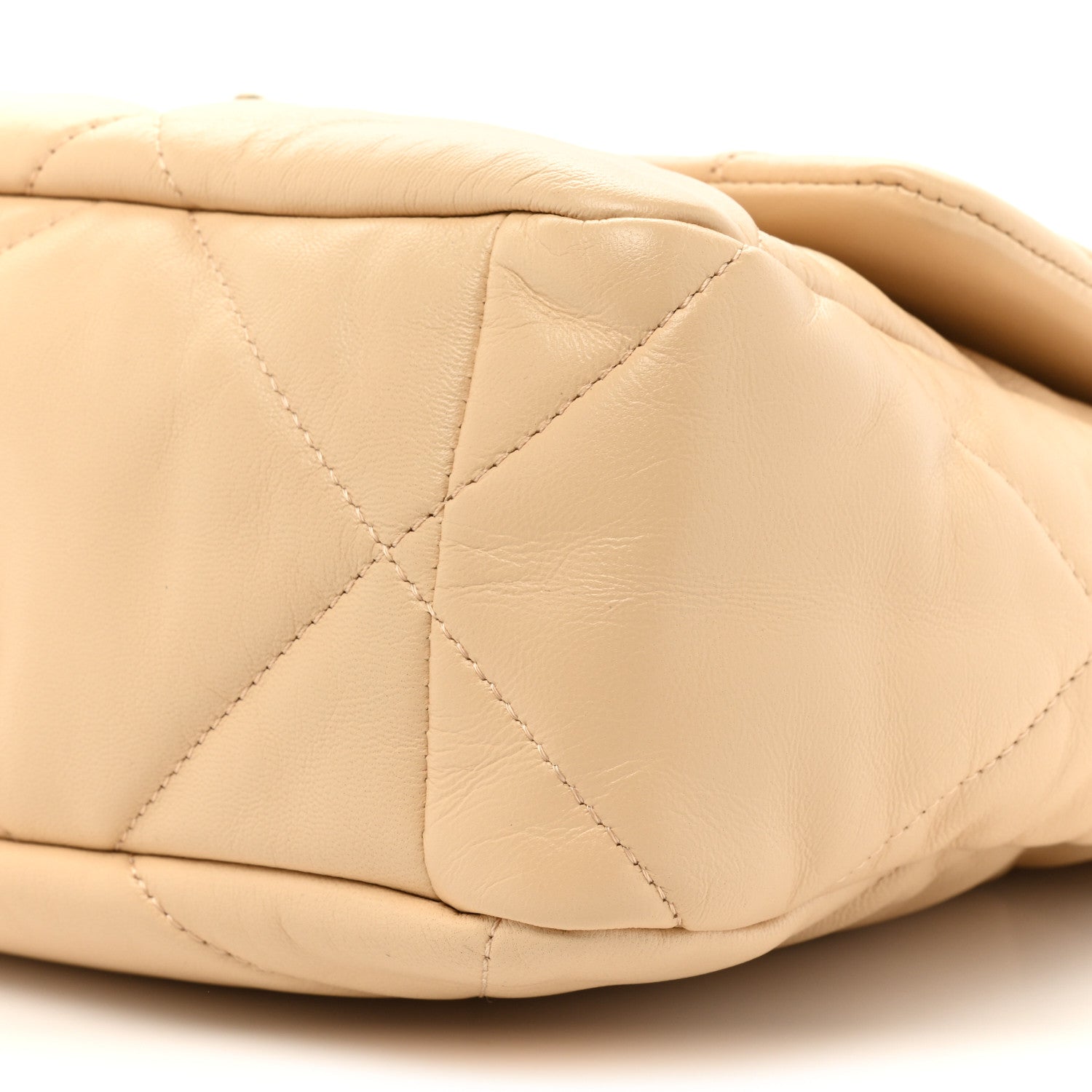 Chanel Goatskin Quilted Large Chanel 19 Flap Beige 8 of 10