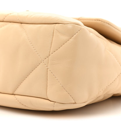Chanel Goatskin Quilted Large Chanel 19 Flap Beige 8 of 10