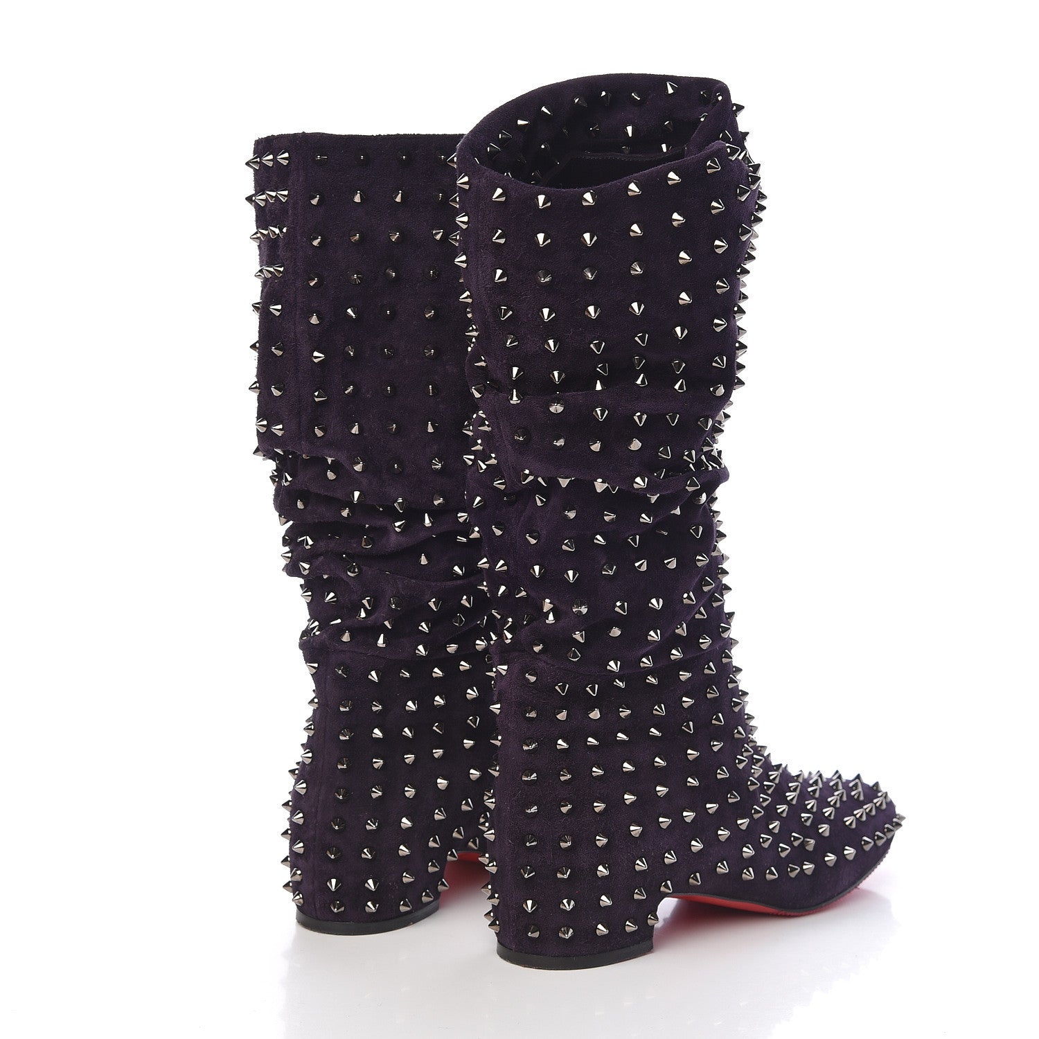 Christian Louboutin Veau Velours London Bridge Boots 40.5 Eclipse Gun Metal 4 of 12