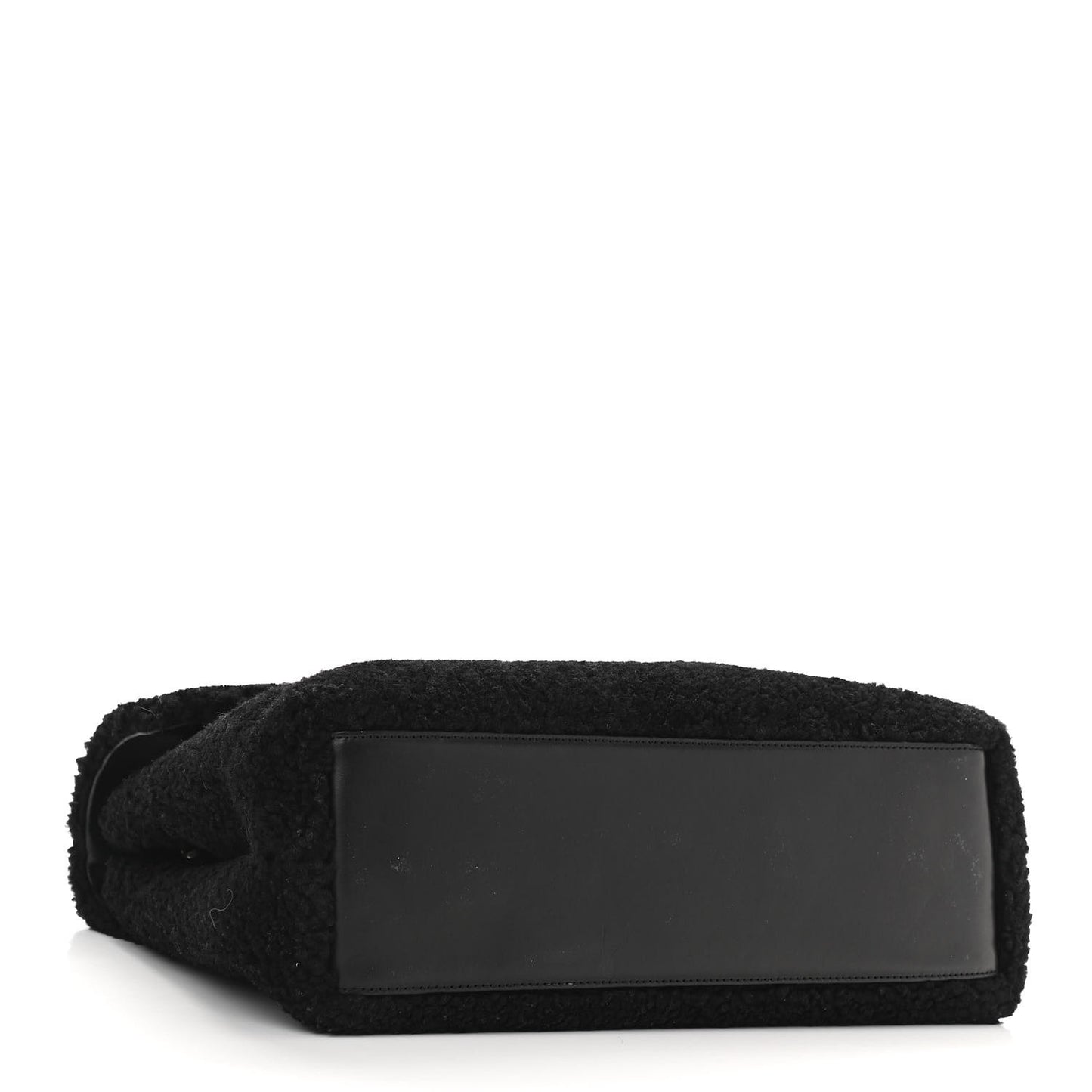Shearling Monogram Medium Loulou Shoulder Bag Black