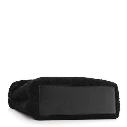 Saint Laurent Shearling Monogram Medium Loulou Shoulder Bag Black 4 of 9