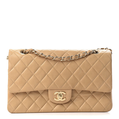 Chanel Lambskin Quilted Medium Double Flap Beige 1 of 9