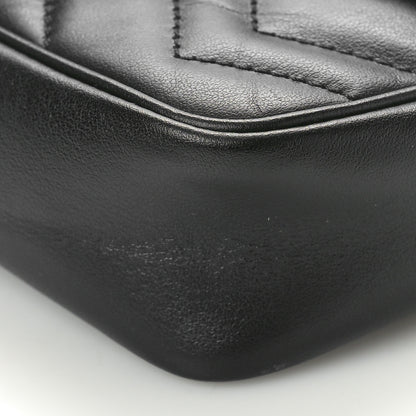 Gucci Calfskin Matelasse Super Mini GG Marmont Shoulder Bag Black 9 of 10