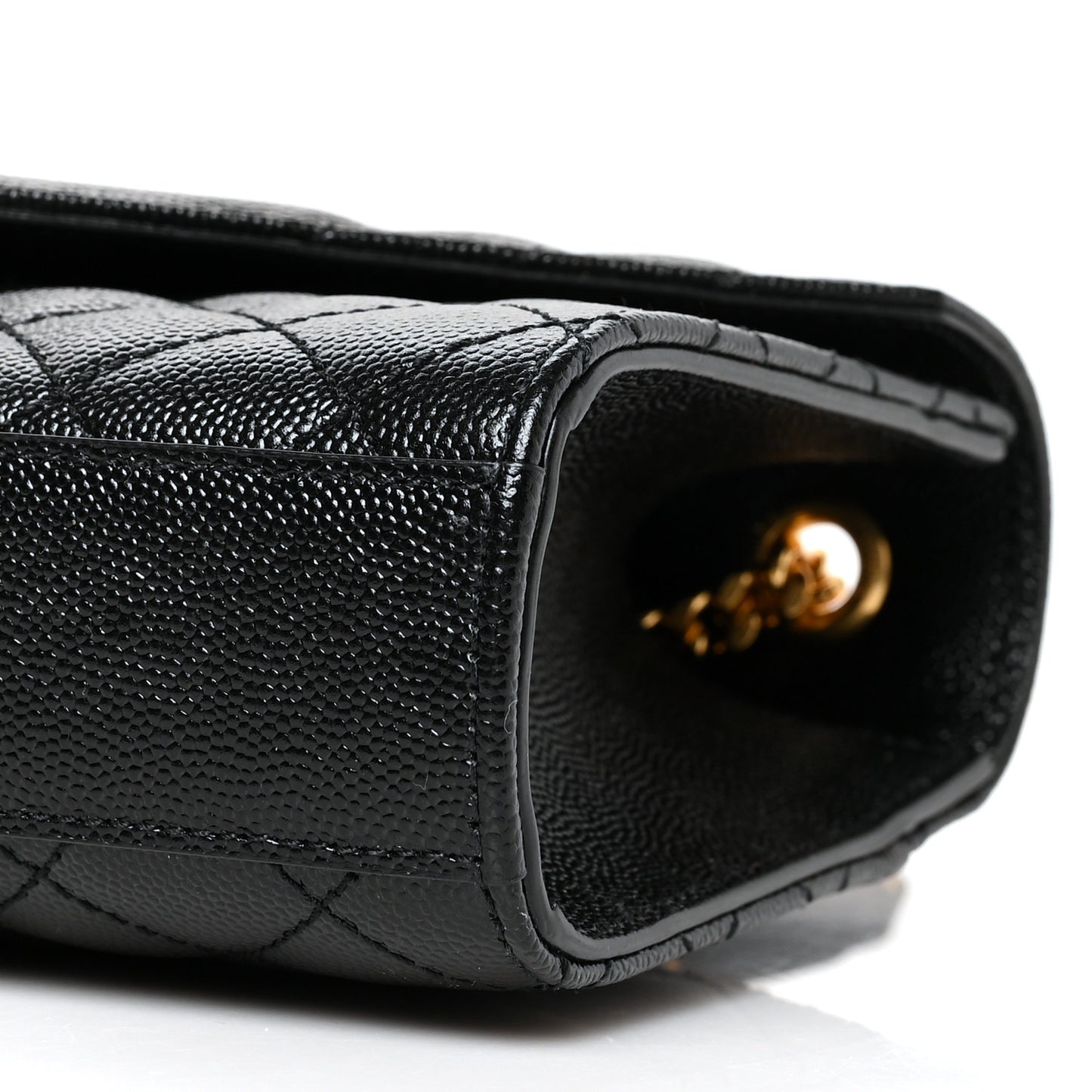 Grain De Poudre Textured Mixed Matelasse Triquilt Small Monogram Satchel Black