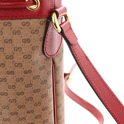 Gucci X DORAEMON Vintage GG Supreme Monogram Small Bucket Bag Beige Cherry Red 10 of 13