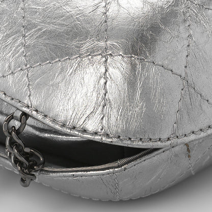 Chanel Metallic Aged Calfskin Quilted Small Gabrielle Bucket Silver 8 of 9