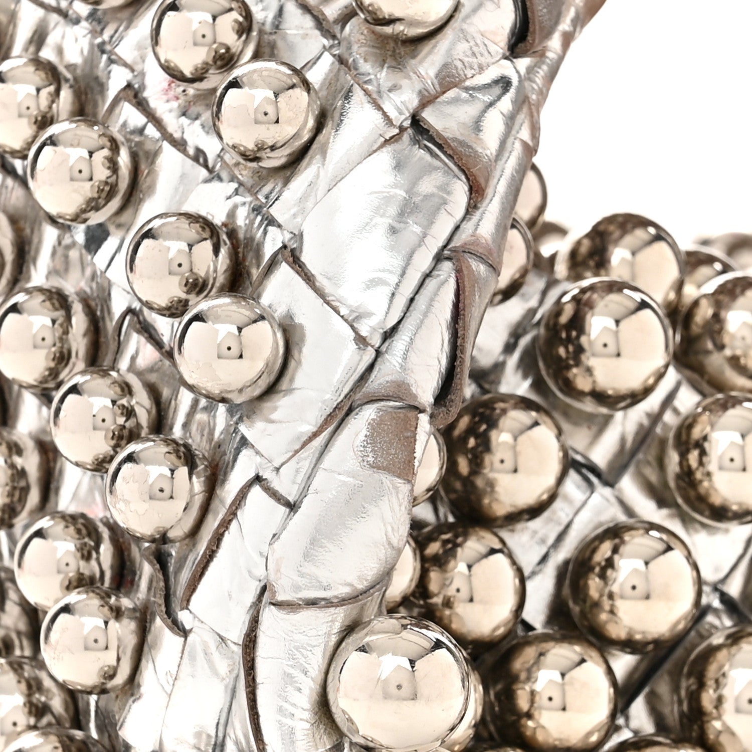 Bottega Veneta Metallic Nappa Studded Intrecciato Mini Jodie Silver 12 of 12