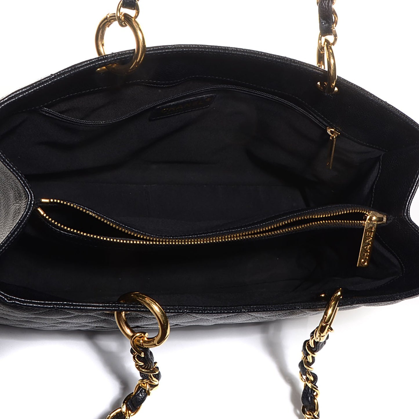 Caviar Quilted Grand Shopping Tote GST Black