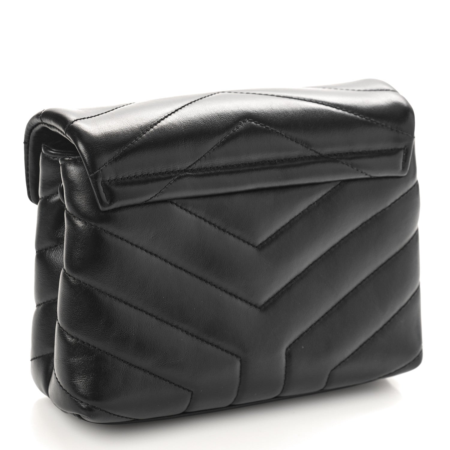 Saint Laurent Calfskin Y Quilted Monogram Monochrome Toy Loulou Crossbody Bag Black 3 of 8