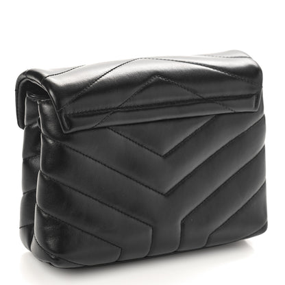 Saint Laurent Calfskin Y Quilted Monogram Monochrome Toy Loulou Crossbody Bag Black 3 of 8