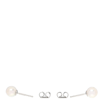 Mikimoto 18K White Gold Akoya Cultured Pearl 6-6.5mm Stud Earrings 3 of 5